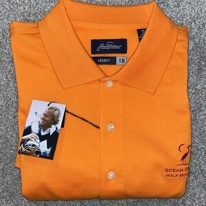 New Jack Nicklaus Orange Half Moon Bay Ocean Course Golf Polo Shirt XL Tall NWT